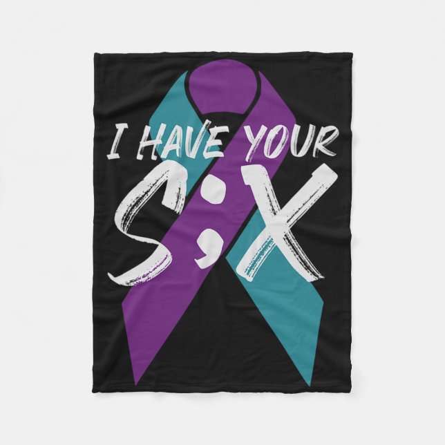 Suicide Semicolon Six Gift  Fleece Blanket (Front)