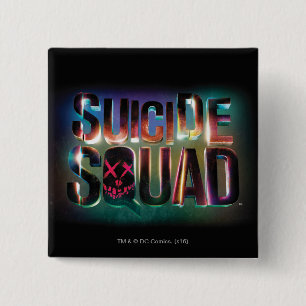 Suicide Squad   Colourful Glow Logo 15 Cm Square Badge