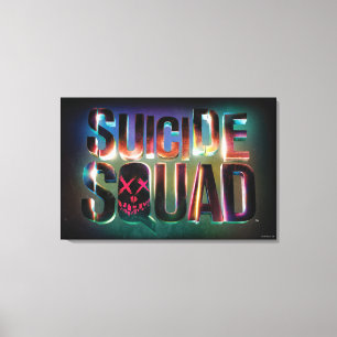 Suicide Squad   Colourful Glow Logo Canvas Print