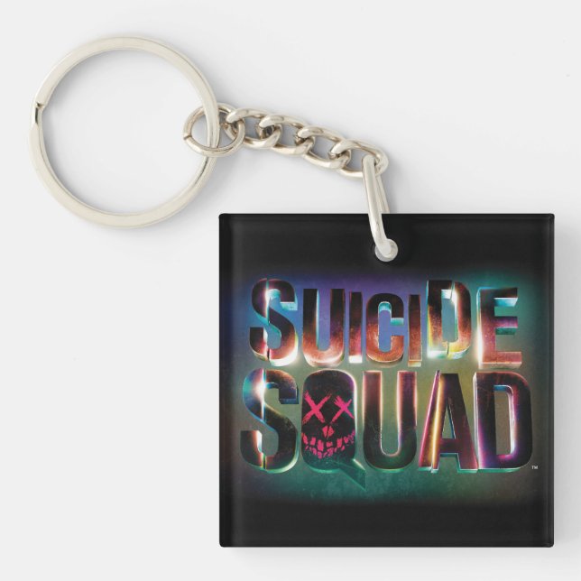 Suicide Squad | Colourful Glow Logo Key Ring (Front)