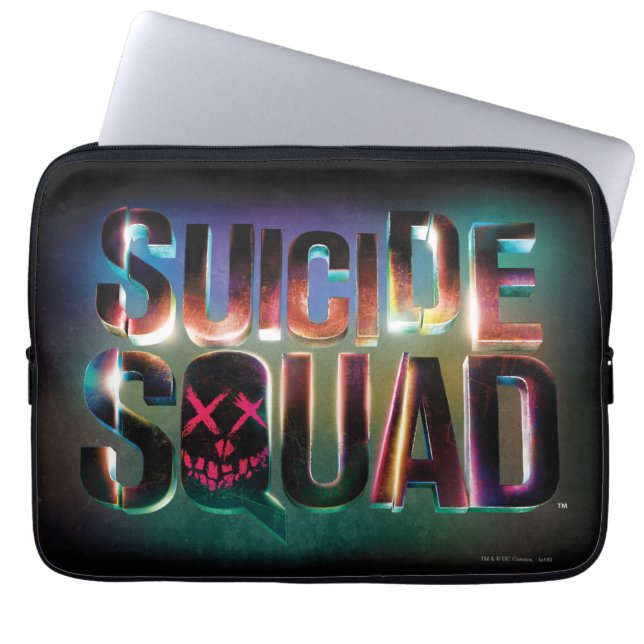 Suicide Squad | Colourful Glow Logo Laptop Sleeve (Front)