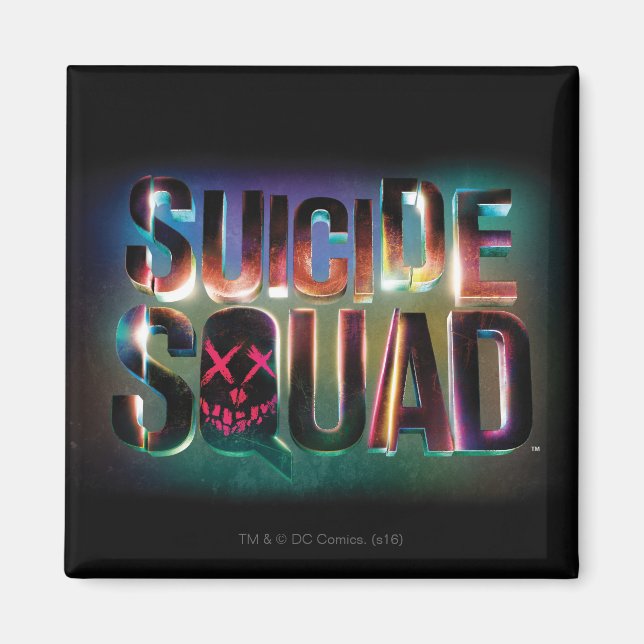 Suicide Squad | Colourful Glow Logo Magnet (Front)