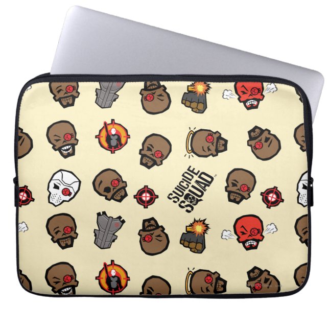 Suicide Squad | Deadshot Emoji Pattern Laptop Sleeve (Front)