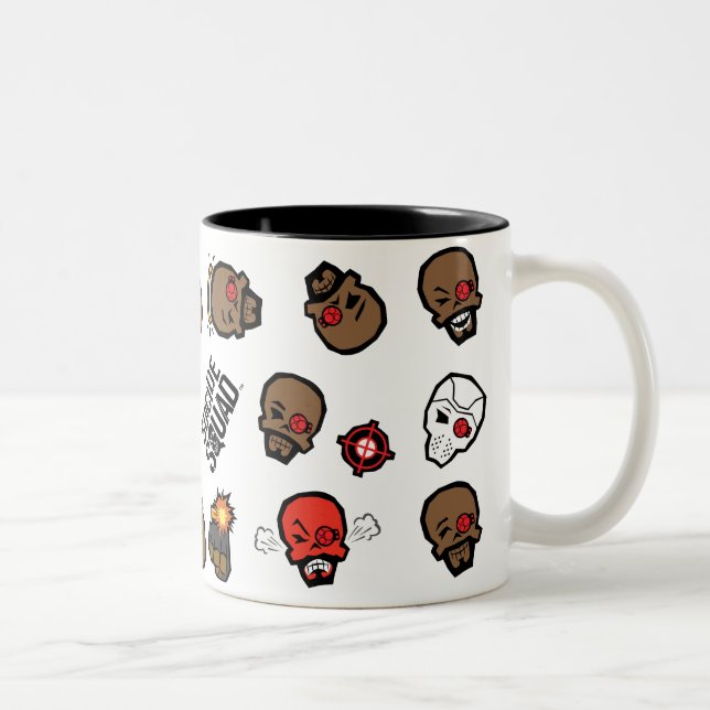 Suicide Squad | Deadshot Emoji Pattern Two-Tone Coffee Mug (Right)