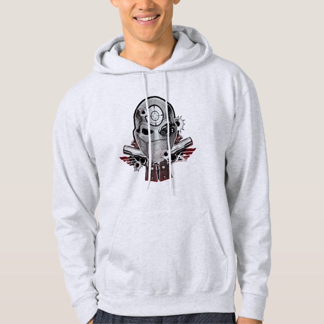 Suicide Squad | Deadshot Mask & Guns Tattoo Art Hoodie (Front)