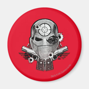 Suicide Squad   Deadshot Mask & Guns Tattoo Art Magnet