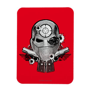 Suicide Squad   Deadshot Mask & Guns Tattoo Art Magnet