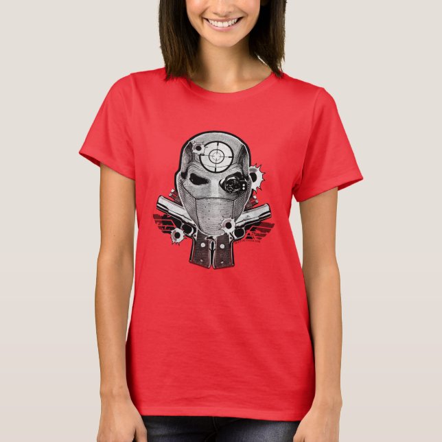 Suicide Squad | Deadshot Mask & Guns Tattoo Art T-Shirt (Front)