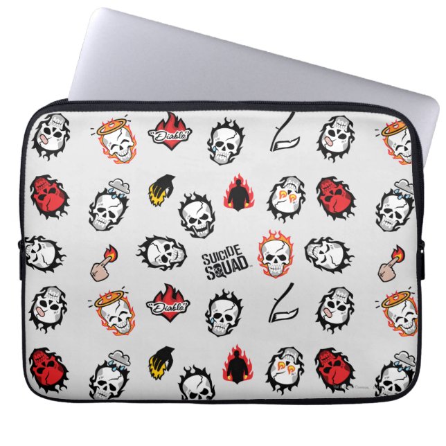 Suicide Squad | Diablo Emoji Pattern Laptop Sleeve (Front)
