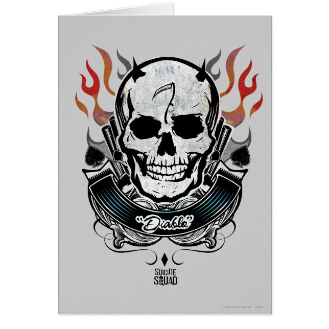Suicide Squad | Diablo Skull & Flames Tattoo Art (Front)