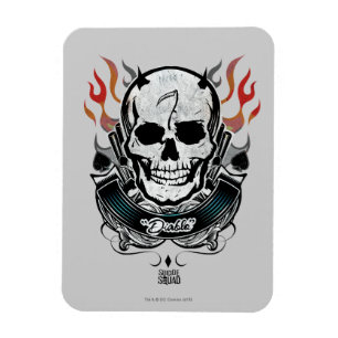 Suicide Squad   Diablo Skull & Flames Tattoo Art Magnet