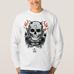 Suicide Squad   Diablo Skull & Flames Tattoo Art T-Shirt