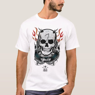 Suicide Squad   Diablo Skull & Flames Tattoo Art T-Shirt