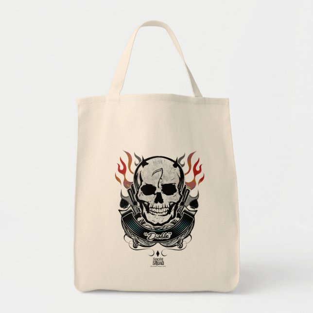 Suicide Squad | Diablo Skull & Flames Tattoo Art Tote Bag (Front)