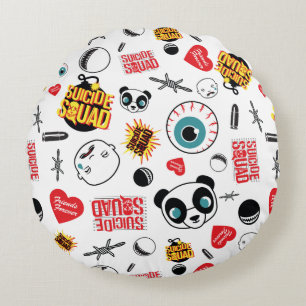 Suicide Squad Friends Forever Pattern Round Cushion