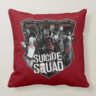 Suicide Squad   Group Badge Photo Cushion