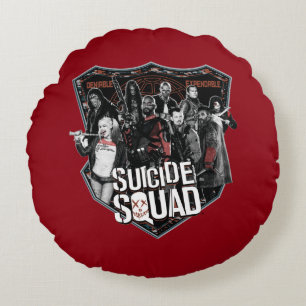 Suicide Squad   Group Badge Photo Round Cushion
