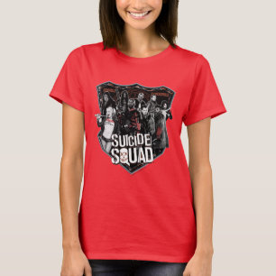 Suicide Squad   Group Badge Photo T-Shirt