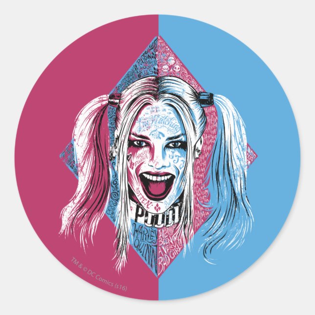 Suicide Squad | Harley Laugh Classic Round Sticker (Front)