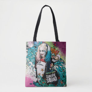 Suicide Squad Harley Quinn Character Graffiti Tote Bag