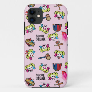 Suicide Squad Harley Quinn Emoji Pattern iPhone 11 Case