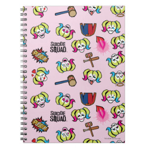 Suicide Squad   Harley Quinn Emoji Pattern Spiral Notebook