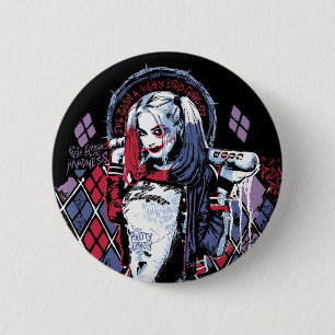 Suicide Squad   Harley Quinn Inked Graffiti 6 Cm Round Badge