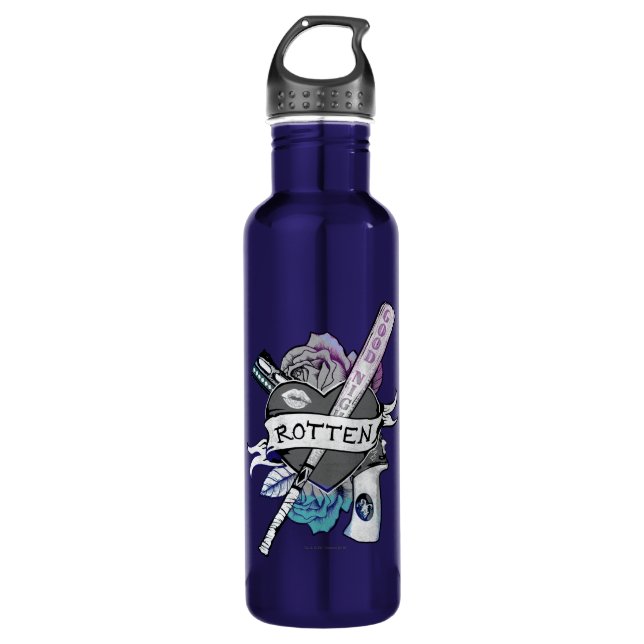 Suicide Squad | Harley Quinn "Rotten" Tattoo Art 710 Ml Water Bottle (Front)