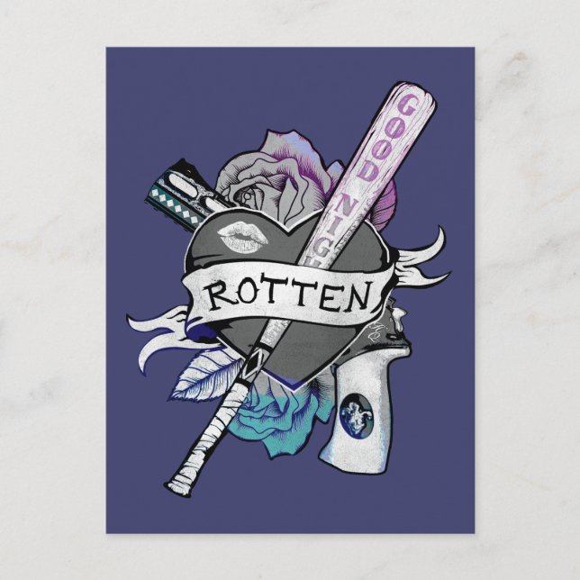 Suicide Squad | Harley Quinn "Rotten" Tattoo Art Postcard (Front)