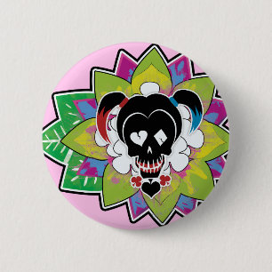 Suicide Squad   Harley Quinn Skull Tattoo Art 6 Cm Round Badge