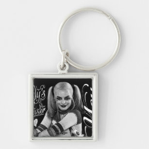 Suicide Squad   Harley Quinn Typography Photo Key Ring