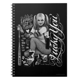 Suicide Squad   Harley Quinn Typography Photo Spiral Notebook