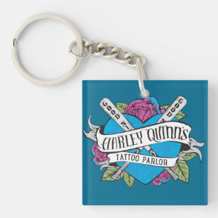 Suicide Squad   Harley Quinn's Tattoo Parlour Hear Key Ring