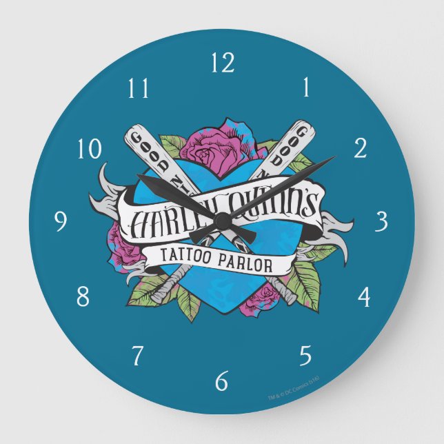 Suicide Squad | Harley Quinn's Tattoo Parlour Large Clock (Front)