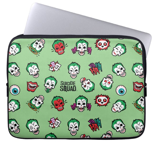 Suicide Squad | Joker Emoji Pattern Laptop Sleeve (Front)