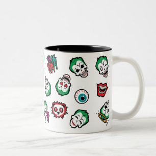 Suicide Squad   Joker Emoji Pattern Two-Tone Coffee Mug