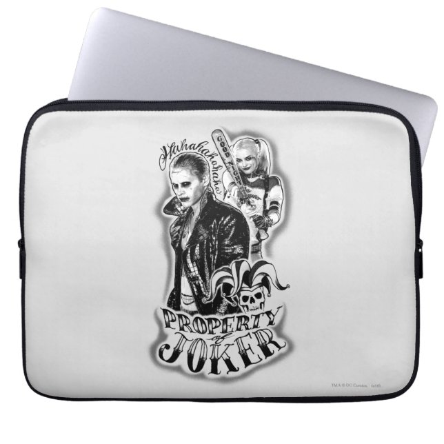 Suicide Squad | Joker & Harley Airbrush Tattoo Laptop Sleeve (Front)