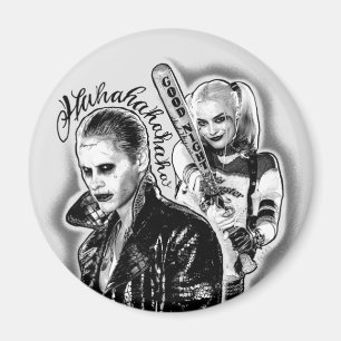 Suicide Squad   Joker & Harley Airbrush Tattoo Magnet