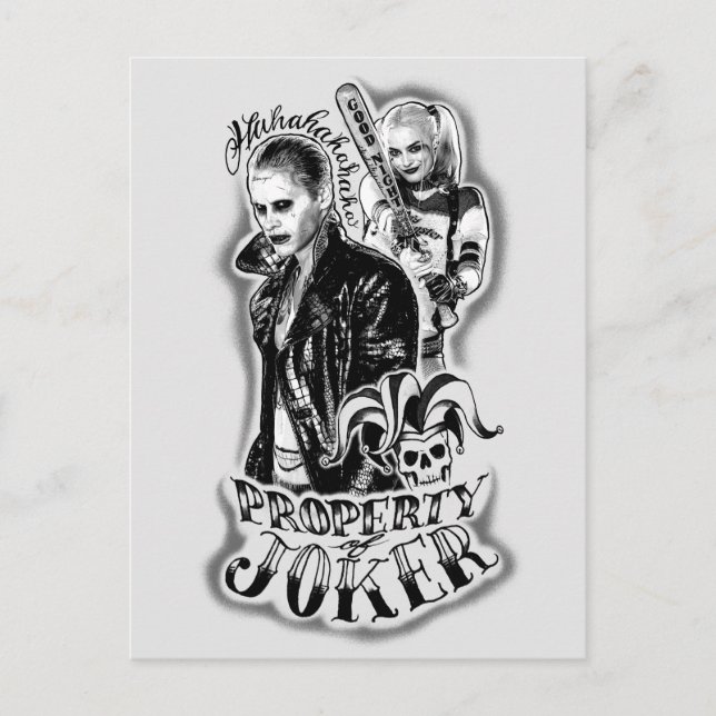 Suicide Squad | Joker & Harley Airbrush Tattoo Postcard (Front)