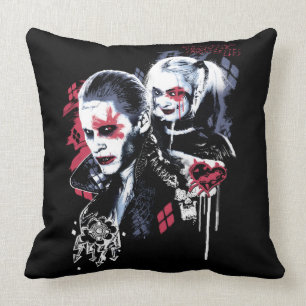 Suicide Squad   Joker & Harley Painted Graffiti Cushion