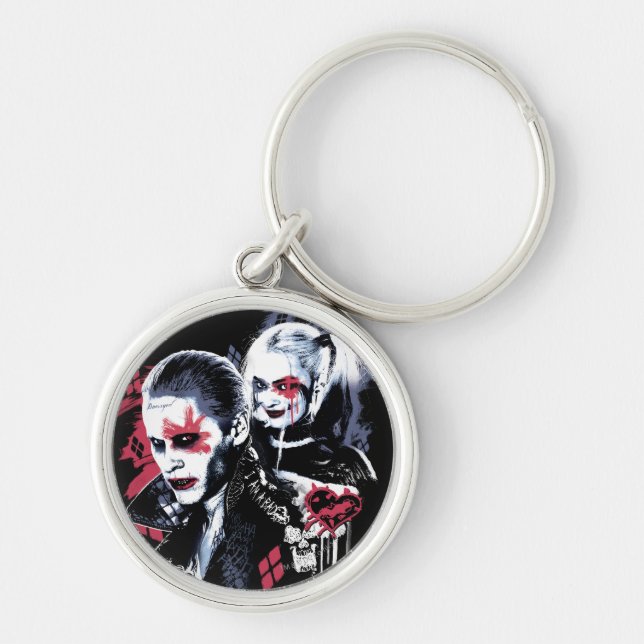 Suicide Squad | Joker & Harley Painted Graffiti Key Ring (Front)
