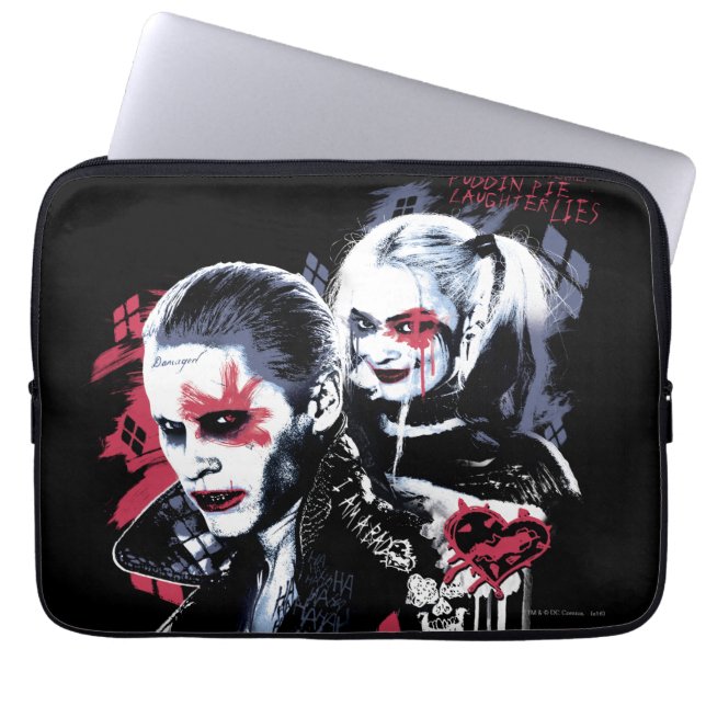 Suicide Squad | Joker & Harley Painted Graffiti Laptop Sleeve (Front)