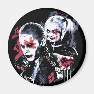 Suicide Squad   Joker & Harley Painted Graffiti Magnet
