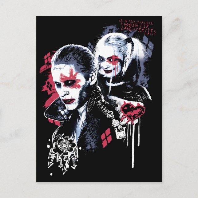 Suicide Squad | Joker & Harley Painted Graffiti Postcard (Front)