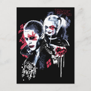 Suicide Squad   Joker & Harley Painted Graffiti Postcard