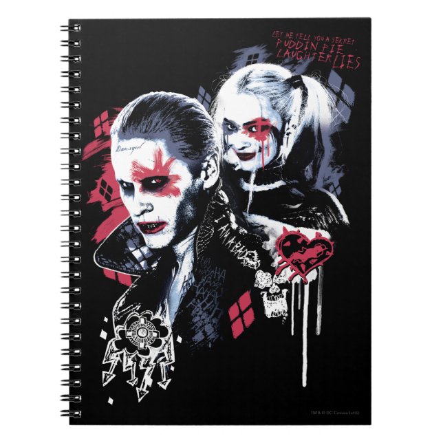 Suicide Squad | Joker & Harley Painted Graffiti Spiral Notebook (Front)