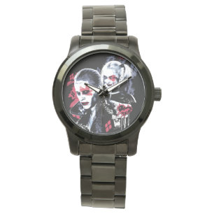 Suicide Squad   Joker & Harley Painted Graffiti Watch