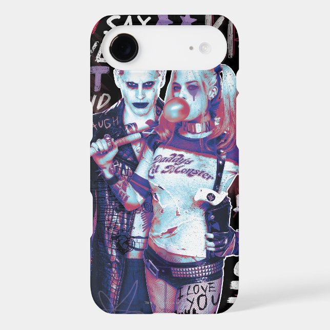 Suicide Squad | Joker & Harley Typography Photo Case-Mate iPhone Case (Back)