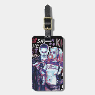 Suicide Squad Joker & Harley Typography Photo Luggage Tag