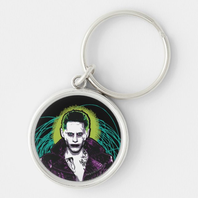 Suicide Squad | Joker Retro Rock Graphic Key Ring (Front)